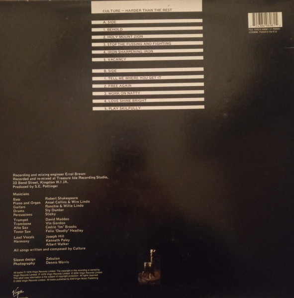 Culture - Harder Than The Rest | Virgin (FL3 7243 8 49696 1 5) - 2