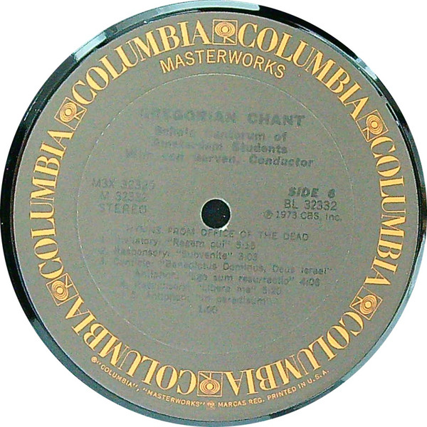 Schola Cantorum Of Amsterdam Students - Gregorian Chant | Columbia Masterworks (M3X 32329) - 3 Schola Cantorum Of Amsterdam Students - Gregorian Chant | Columbia Masterworks (M3X 32329) - 3