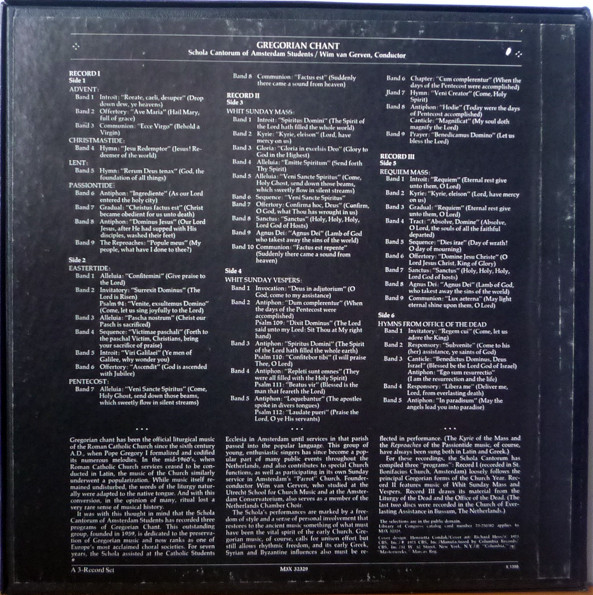 Schola Cantorum Of Amsterdam Students - Gregorian Chant | Columbia Masterworks (M3X 32329) - 2 Schola Cantorum Of Amsterdam Students - Gregorian Chant | Columbia Masterworks (M3X 32329) - 2