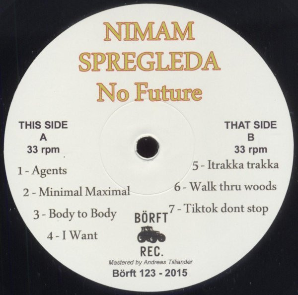 Nimam Spregleda - No Future | Börft Records (Börft 123) - main Nimam Spregleda - No Future | Börft Records (Börft 123) - main