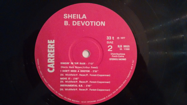 Sheila & B. Devotion - Singin' In The Rain Including Love Me Baby | Carrere (ILS 9055) - 3 Sheila & B. Devotion - Singin' In The Rain Including Love Me Baby | Carrere (ILS 9055) - 3