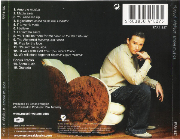 Russell Watson - Amore Musica | Farol Música (FAR41827) - 2