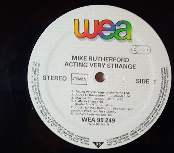 Mike Rutherford - Acting Very Strange | WEA (K 99249) - 2