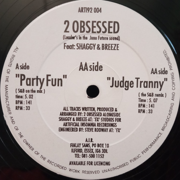 2 Obsessed Feat. Shaggy & Breeze - Party Fun | Artificial Insomnia Records (ARTI92 004) - main 2 Obsessed Feat. Shaggy & Breeze - Party Fun | Artificial Insomnia Records (ARTI92 004) - main