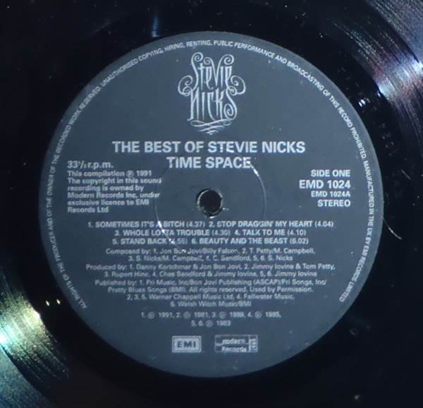 Stevie Nicks - Timespace - The  Best Of Stevie Nicks | EMI (EMD 1024) - 3