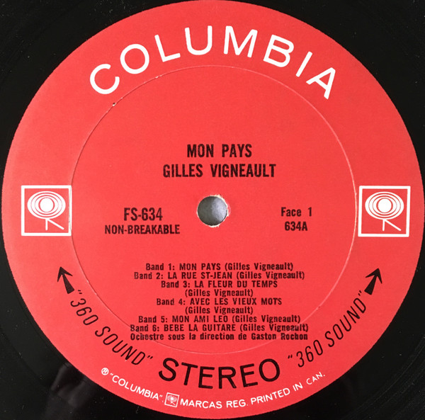 Gilles Vigneault - Mon Pays | Columbia (FS 634) - 3