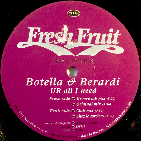 Botella & Berardi - U R All I Need | Fresh Fruit Records (EPFF33) - main Botella & Berardi - U R All I Need | Fresh Fruit Records (EPFF33) - main
