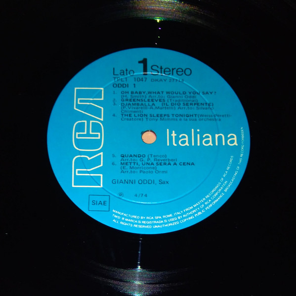 Gianni Oddi - 1 | RCA Italiana (TPL1-1047) - 3 Gianni Oddi - 1 | RCA Italiana (TPL1-1047) - 3