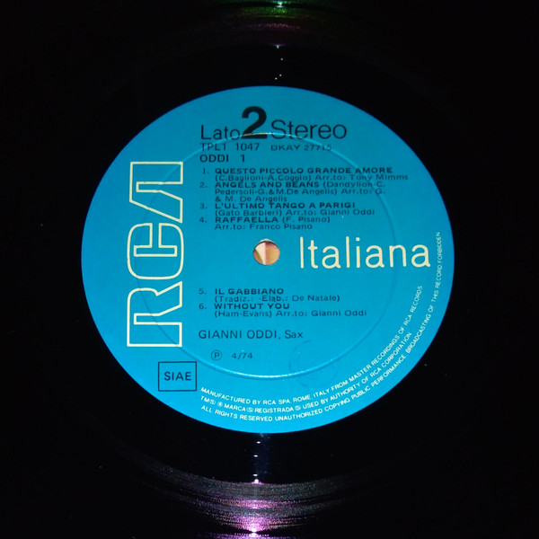 Gianni Oddi - 1 | RCA Italiana (TPL1-1047) - 4 Gianni Oddi - 1 | RCA Italiana (TPL1-1047) - 4