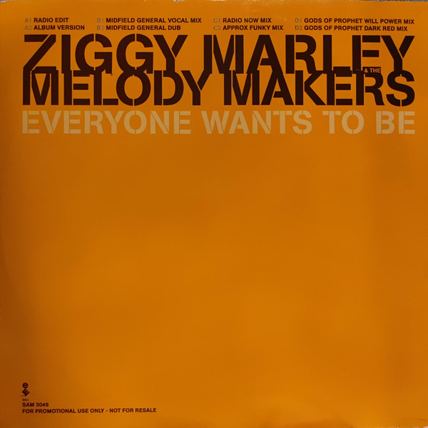 Ziggy Marley And The Melody Makers - Everyone Wants To Be | Elektra (SAM 3049) - 2 Ziggy Marley And The Melody Makers - Everyone Wants To Be | Elektra (SAM 3049) - 2