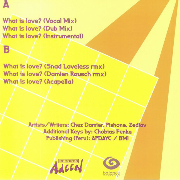 Chez Damier , Surco's Groove - ¿Que Es El Amor? (What Is Love) | Adeen (BL-AR 002) - 2
