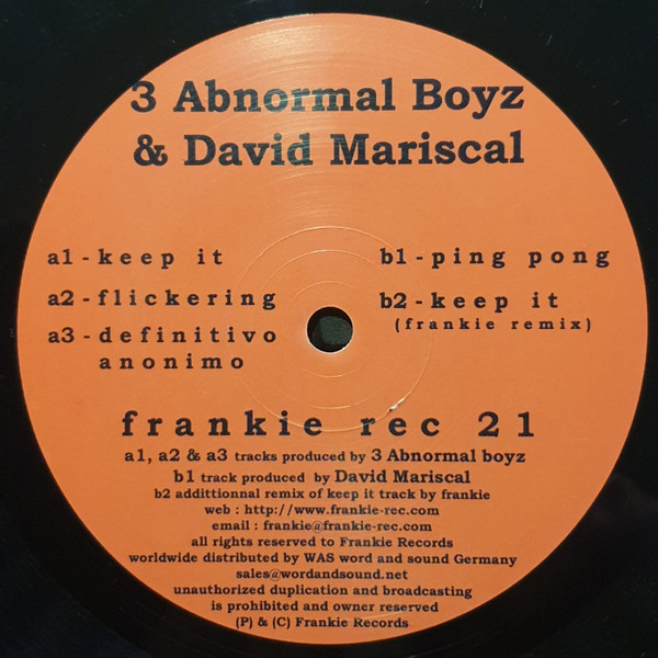 3 Abnormal Boyz & David Mariscal - Keep It | Frankie Rec (Frankie Rec 21) - main 3 Abnormal Boyz & David Mariscal - Keep It | Frankie Rec (Frankie Rec 21) - main