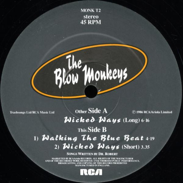 The Blow Monkeys - Wicked Ways | RCA (MONK T2) - 2 The Blow Monkeys - Wicked Ways | RCA (MONK T2) - 2