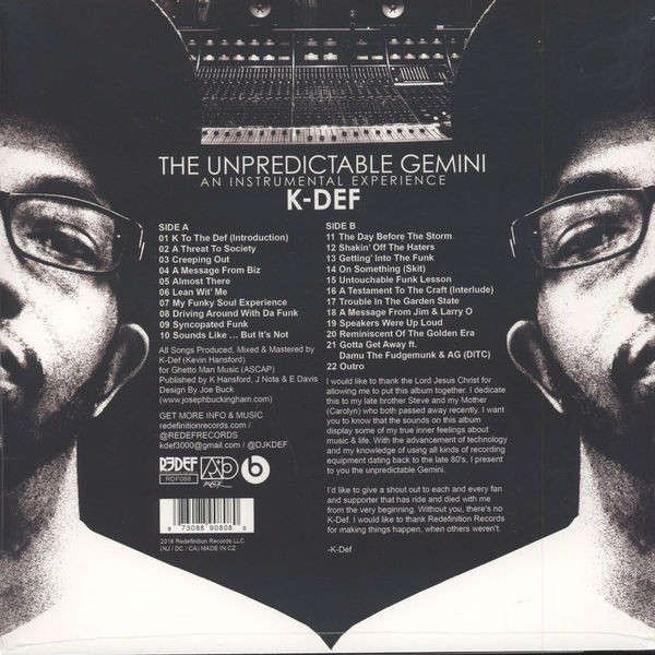 K-Def - The Unpredictable Gemini | Redefinition Records (RDF088) - 2 K-Def - The Unpredictable Gemini | Redefinition Records (RDF088) - 2