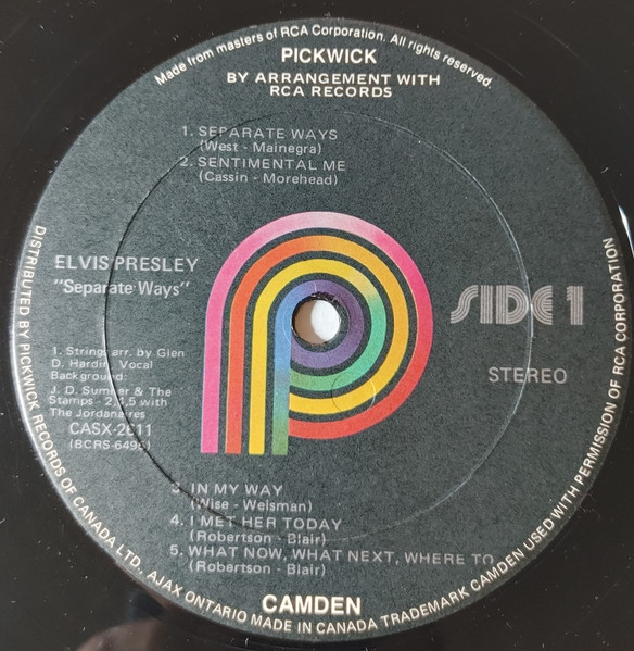 Elvis Presley - Separate Ways | Pickwick (CAS-2611) - 3 Elvis Presley - Separate Ways | Pickwick (CAS-2611) - 3