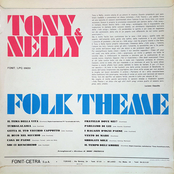 Tony & Nelly - Folk Theme | Fonit (LPQ 09051) - 2