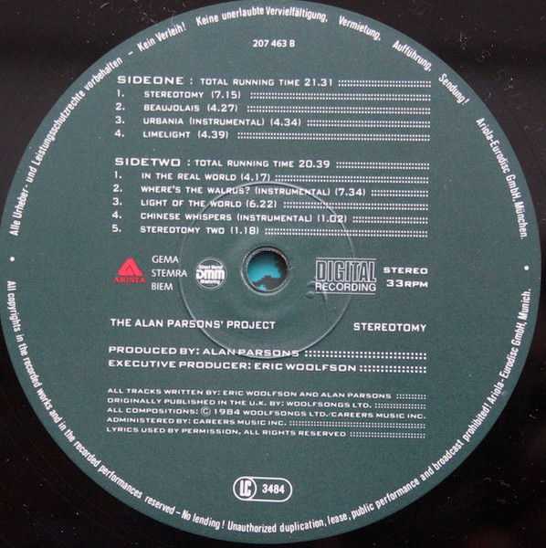 The Alan Parsons Project - Stereotomy | Arista (207 463) - 4 The Alan Parsons Project - Stereotomy | Arista (207 463) - 4