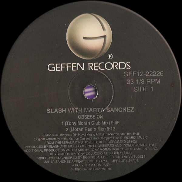 Slash & Marta Sánchez - Obsession | Geffen Records (GEF12-22226)