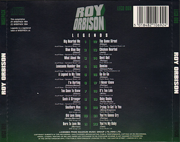 Roy Orbison - Legends | Wisepack (LECD 069) - 2