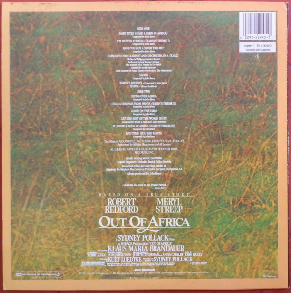 John Barry - Out Of Africa (Music From The Motion Picture Soundtrack) | MCA Records (1590441) - 2