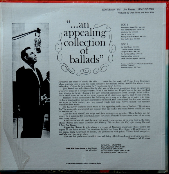 Jim Reeves - Gentleman Jim | RCA Victor (LSP-2605) - 2 Jim Reeves - Gentleman Jim | RCA Victor (LSP-2605) - 2