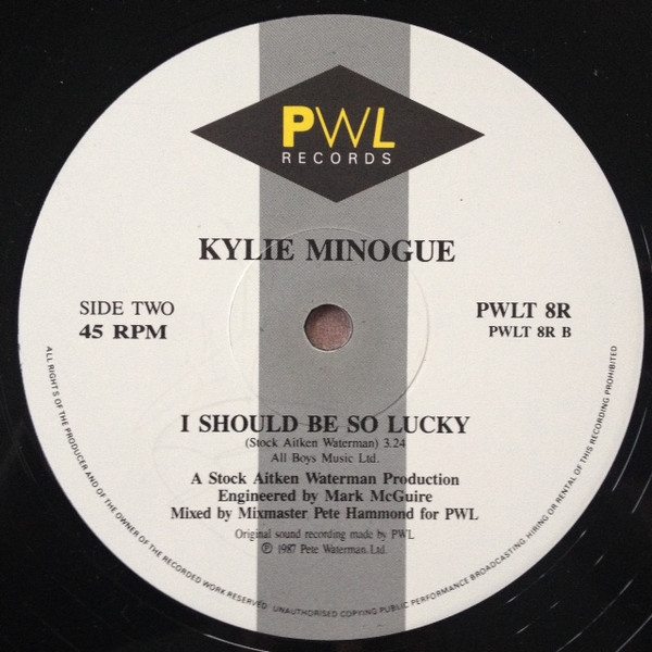 Kylie Minogue - I Should Be So Lucky (Bicentennial Mix) | PWL Records (PWLT 8R) - 4