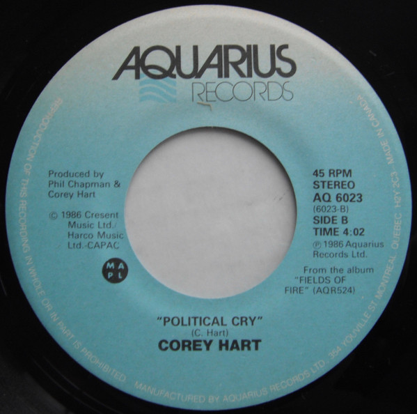 Corey Hart - I Am By Your Side (7") [Vinyl] | Aquarius Records (AQ 6023) - 4