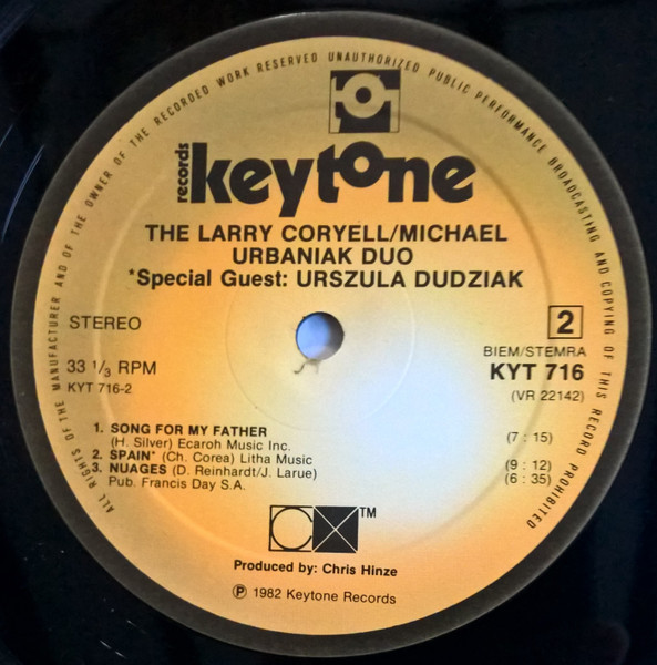 The Larry Coryell/Michael Urbaniak Duo - The Larry Coryell/Michael Urbaniak Duo | Keytone Records (KYT 716) - 4 The Larry Coryell/Michael Urbaniak Duo - The Larry Coryell/Michael Urbaniak Duo | Keytone Records (KYT 716) - 4