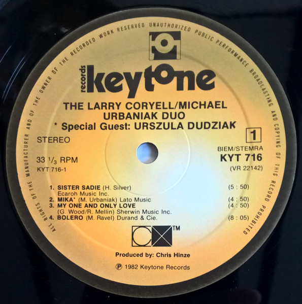 The Larry Coryell/Michael Urbaniak Duo - The Larry Coryell/Michael Urbaniak Duo | Keytone Records (KYT 716) - 3 The Larry Coryell/Michael Urbaniak Duo - The Larry Coryell/Michael Urbaniak Duo | Keytone Records (KYT 716) - 3