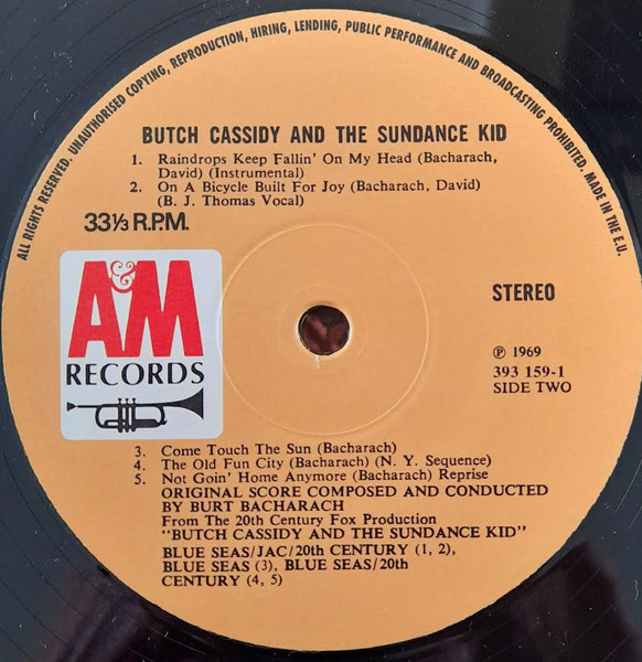 Burt Bacharach - Butch Cassidy And The Sundance Kid (Original Movie Soundtrack) | A&M Records (393 159 1) - 4
