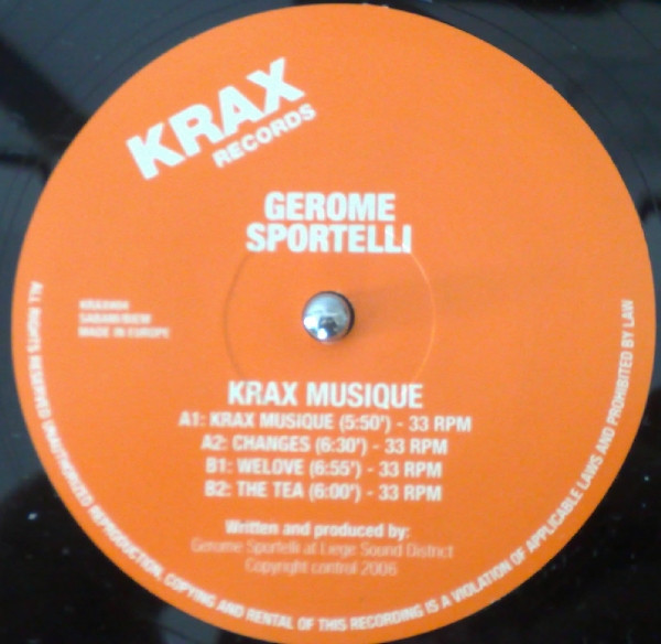 Gerome Sportelli - Krax Musique | Krax Records (KRAX 004) - main