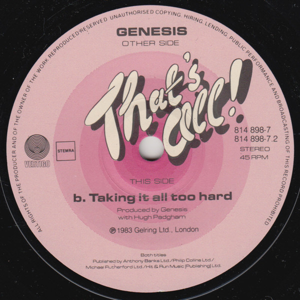 Genesis - That's All | Vertigo (814 898-7) - 4
