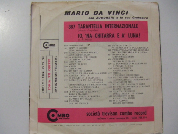 Mario Da Vinci Con Luciano Zuccheri E La Sua Orchestra - Tarantella Internazionale | Combo Record (387) - 2 Mario Da Vinci Con Luciano Zuccheri E La Sua Orchestra - Tarantella Internazionale | Combo Record (387) - 2