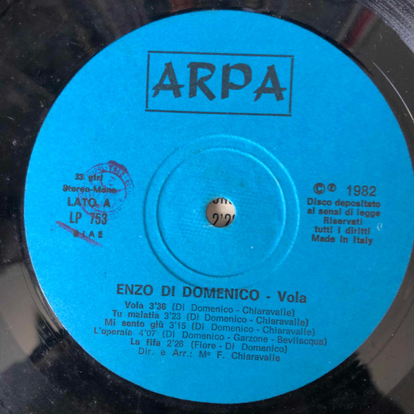 Enzo Di Domenico - Vola | Arpa Record (LP 753) - 2 Enzo Di Domenico - Vola | Arpa Record (LP 753) - 2
