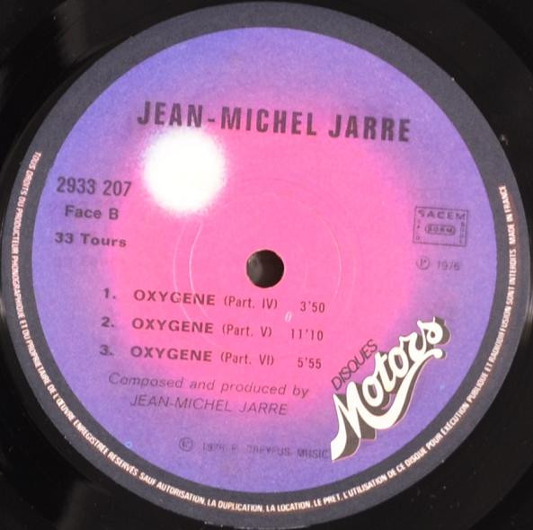 Jean-Michel Jarre - Oxygène | Les Disques Motors (2933 207) - 4 Jean-Michel Jarre - Oxygène | Les Disques Motors (2933 207) - 4