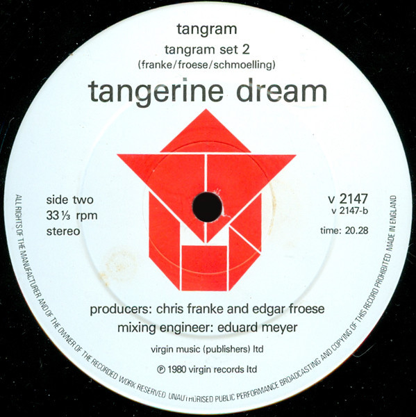 Tangerine Dream - Tangram | Virgin (V 2147) - 3 Tangerine Dream - Tangram | Virgin (V 2147) - 3