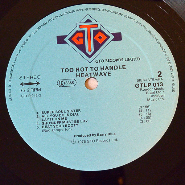 Heatwave - Too Hot To Handle | GTO (GTLP 013) - 4