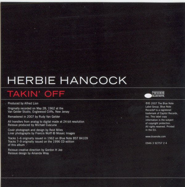 Herbie Hancock - Takin' Off | Blue Note (0946 3 92757 2 4) - 3