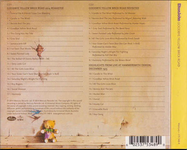 Elton John - Goodbye Yellow Brick Road CD | Mercury (375 348-9) - 3