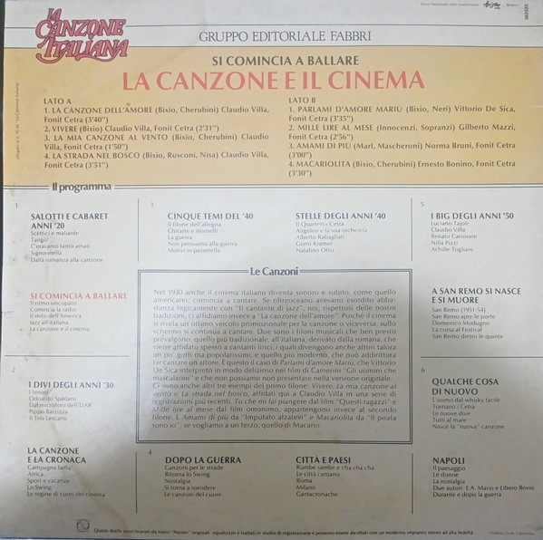 Various - La Canzone E Il Cinema | Gruppo Editoriale Fabbri (362582) - 2 Various - La Canzone E Il Cinema | Gruppo Editoriale Fabbri (362582) - 2