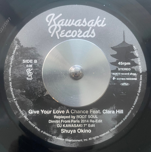 Shuya Okino - Thank You (Replayed by Sleep Walker - Danny Krivit 7'' Edit) / Give Your Love A Chance (Replayed by Root Soul - Dimitri From Paris 2014 Re-Edit / DJ Kawasaki 7" Edit) | HMV Record Shop (HR7S334)
