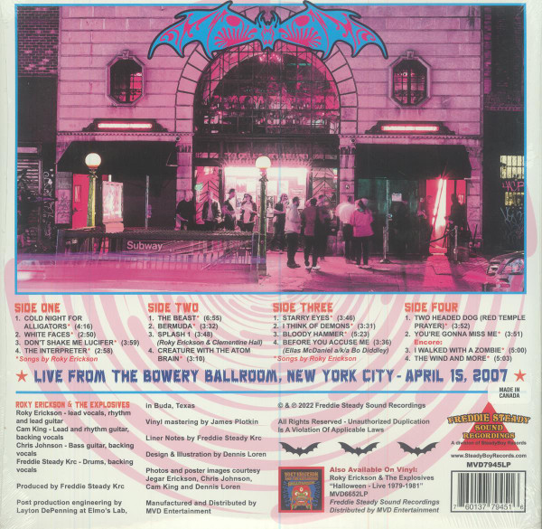 Roky Erickson & The Explosives - Halloween II - Live 2007 | Freddie Steady Sound Recordings (MVD7945LP) - 4