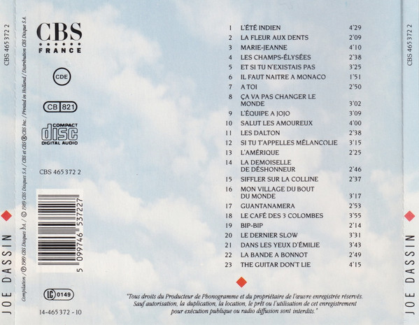 Joe Dassin - 23 Succès | CBS (465 372 2) - 2