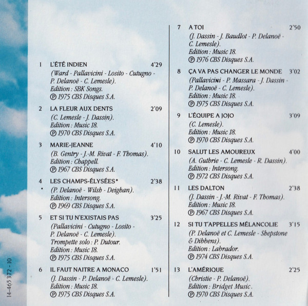 Joe Dassin - 23 Succès | CBS (465 372 2) - 4