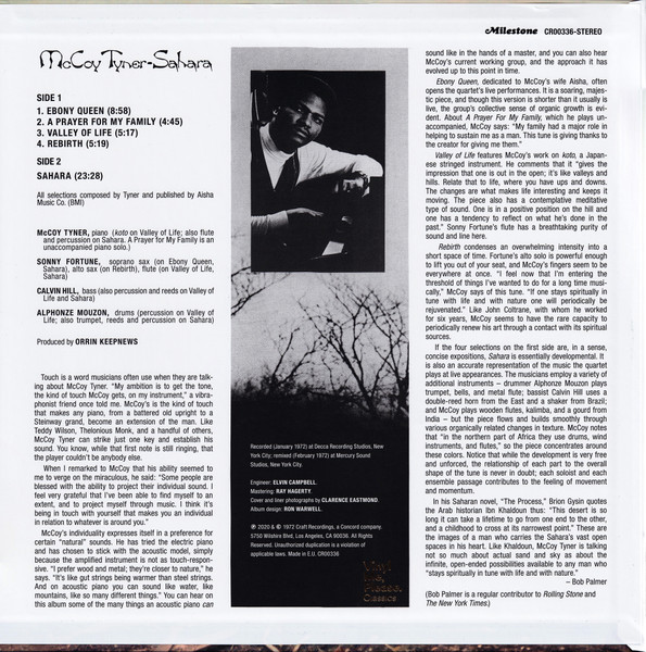 McCoy Tyner - Sahara | Milestone (CR00336) - 3 McCoy Tyner - Sahara | Milestone (CR00336) - 3