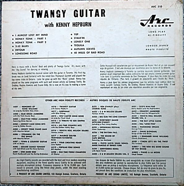 Kenny Hepburn - Twangy Guitar With Kenny Hepburn | Arc Records (ARC 510) - 2 Kenny Hepburn - Twangy Guitar With Kenny Hepburn | Arc Records (ARC 510) - 2