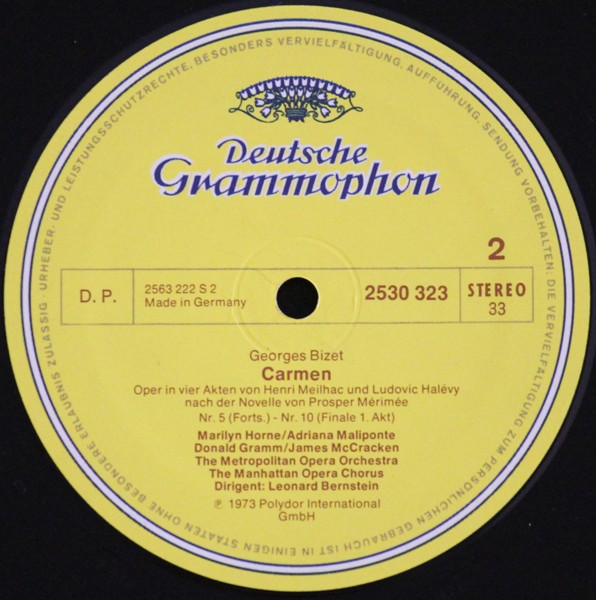Georges Bizet / Marilyn Horne / James McCracken / Leonard Bernstein / The Metropolitan Opera House Orchestra And Metropolitan Opera Children's Chorus , Metropolitan Opera Chorus - Carmen | Deutsche Grammophon (2740 101) - 3
