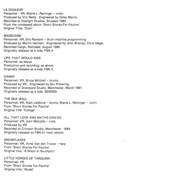 The Durutti Column - Lips That Would Kiss (Form Prayers To Broken Stone) | Factory Benelux (FBN 2 CD) - 4
