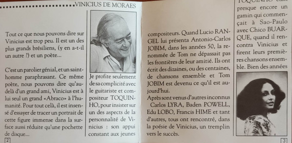 Vinicius De Moraes , Maria Creuza , Toquinho - Vinicius De Moraes - Maria Creuza - Toquinho | RGE (GLO103) - 4