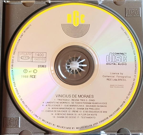 Vinicius De Moraes , Maria Creuza , Toquinho - Vinicius De Moraes - Maria Creuza - Toquinho | RGE (GLO103) - 3